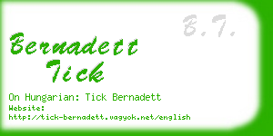 bernadett tick business card